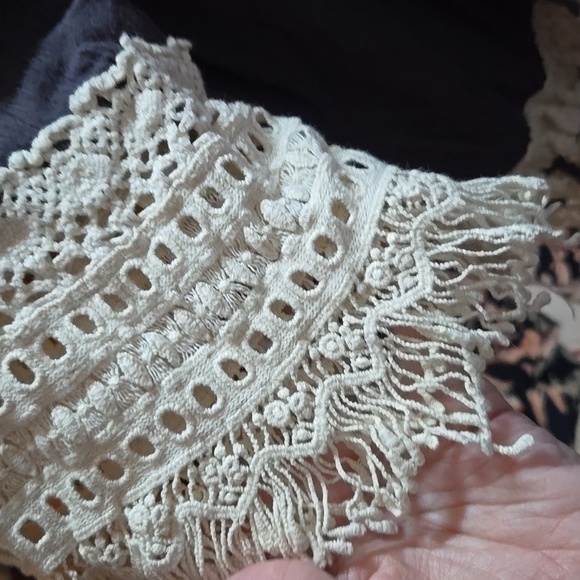 Women's Dark gray and Cream Open cardigan Sweater - Picture 4 of 5